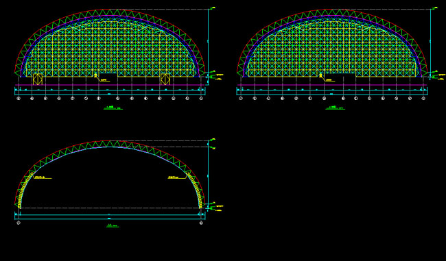 泰兴跨度110米，拱高35_7米煤棚网架